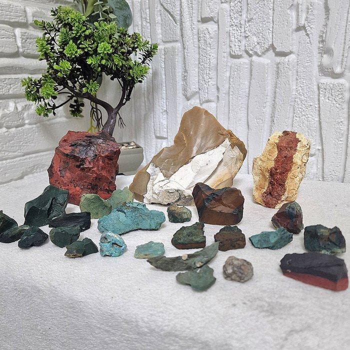 Grote natuurlijke mineralencollectie - Chrysocolla,, Collections, Minéraux & Fossiles