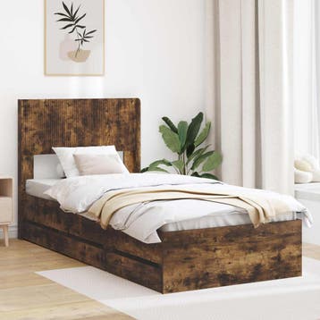 vidaXL Bedframe met opbergruimte en hoofdbord met lade, Huis en Inrichting, Verzenden, Nieuw