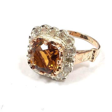 Zonder minimumprijs - Ring - 9 kt. Roségoud, Zilver Spinel -, Nieuw