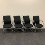 Complete set 4 stuks vergaderstoelen Euroseats Vienna, zwart