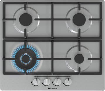 Hisense Inbouw Gaskookplaat GM643XHC 60cm - Zilver, Elektronische apparatuur, Ophalen of Verzenden, Nieuw