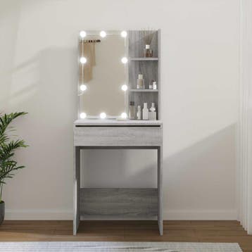 vidaXL Kaptafel met LED-verlichting 60x40x140 cm grijs, Verzenden, Nieuw