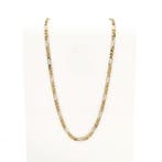 Bicolor gouden figaro schakelketting, Ophalen of Verzenden, Gebruikt, Overige kleuren, Goud