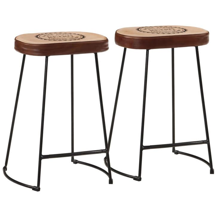 vidaXL Barkrukken 2 st 41x29x62 cm donkerbruin, Huis en Inrichting, Barkrukken, Nieuw, Verzenden