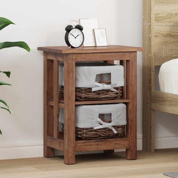vidaXL Bijzettafel Bruin 38 x 28 x 50 cm Massief mahoniehout, Huis en Inrichting, Verzenden, Nieuw