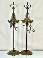 Olielamp (2) - Florentijnse messing-olielampen met originele