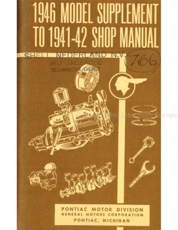 1946 SUPPLEMENT PONTIAC WERKPLAATSHANDBOEK 1941-42 ENGELS