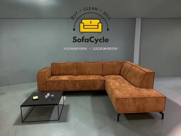 Calvaro hoekzetel roestbruin in stof, hoek L – overstock, Verzenden