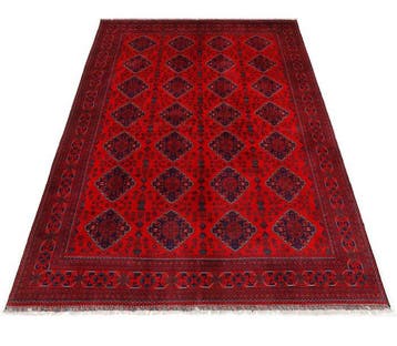 Afghan, Handgeknoopte unieke traditionele tapijt van fijne