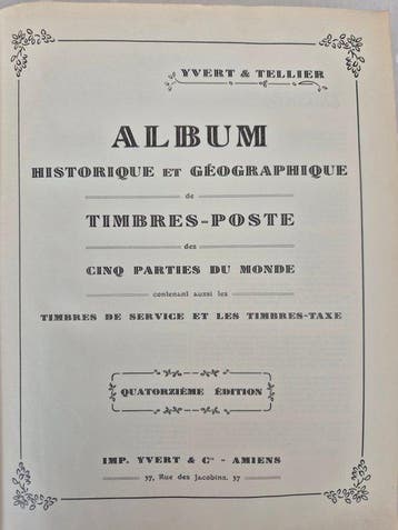 Wereld 1840/1935 - Album Yvert et Tellier, 14e editie,, Postzegels en Munten, Gestempeld