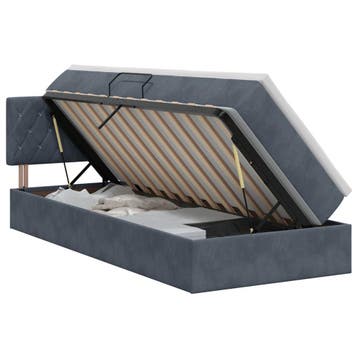 vidaXL Opbergbed met hoofdeinde Donkergrijs 100 x 200 cm, Verzenden, Nieuw
