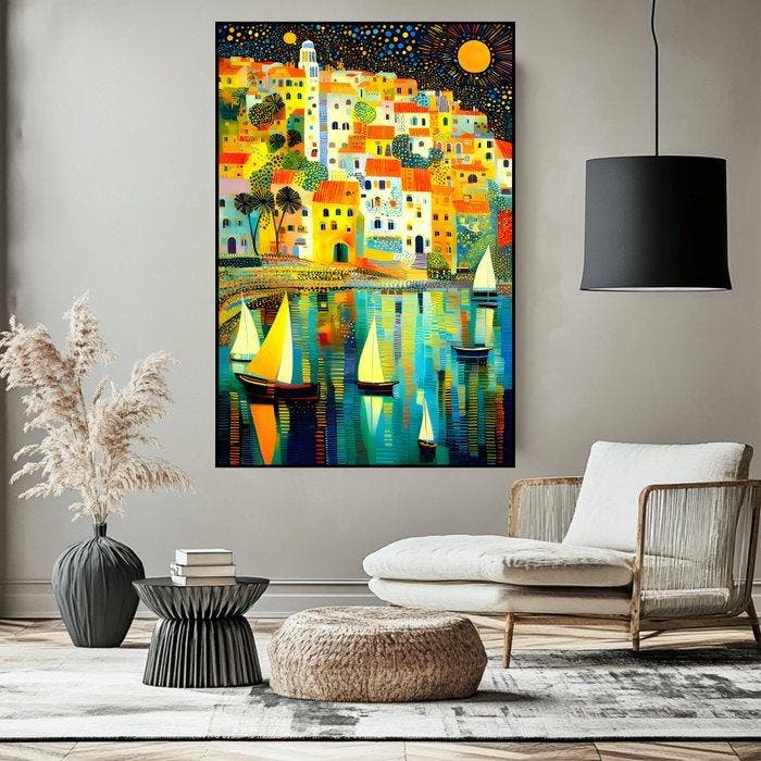 Jowita Skalska - Harbor of a Thousand Lights XXL, Antiquités & Art, Art | Objets design