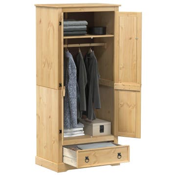 vidaXL Kledingkast Corona 76x50x170 cm massief grenenhout, Verzenden, Nieuw