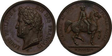 Brons medaille 1842 Frankreich Louis Philippe 1830-1848, Postzegels en Munten, Verzenden, België