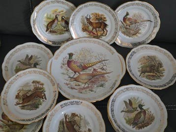 Porcelaine dart - Tafelservies voor 12 (13) - jachtvogels -