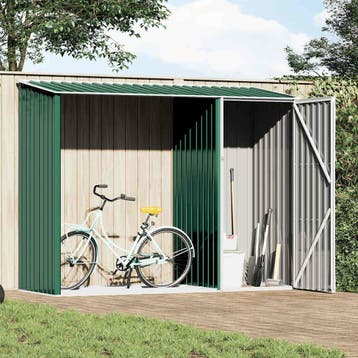 vidaXL Brandhoutschuur 245x98x159 cm gegalvaniseerd staal, Verzenden, Nieuw