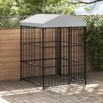 vidaXL Hondenkennel voor buiten met dak 150x150x200 cm, Verzenden, Nieuw