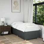 vidaXL Bedframe zonder matras 100x200 cm stof donkergrijs, Verzenden