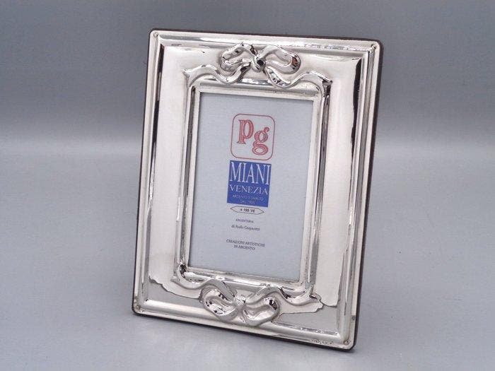 PG-Miani Argenteria - Cadre photo - Argent 925 - Nœuds, Antiek en Kunst, Antiek | Zilver en Goud