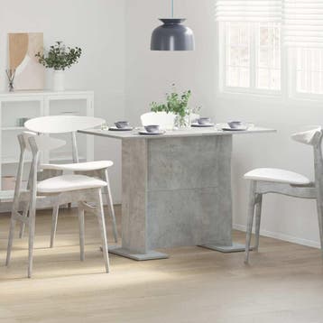 vidaXL Eettafel 110 x 60 x 75 cm Bewerkt hout Beton Grijs, Verzenden, Nieuw