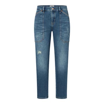 MAC • blauwe Iowa baggy jeans destroy • 36, Verzenden