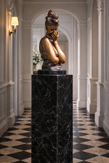 sculptuur, Groot bronzen beeld zeer vakkundig gemaakt - 64.5