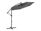 Veiling - Parasol Brazil - 3,0 m - Incl. LED - donkergrijs, Nieuw