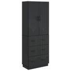 vidaXL Kast Set 2 pcs Zwart 66 x 34,5 x 87 cm Bewerkt hout, Huis en Inrichting, Kasten | Overige, Verzenden, Nieuw