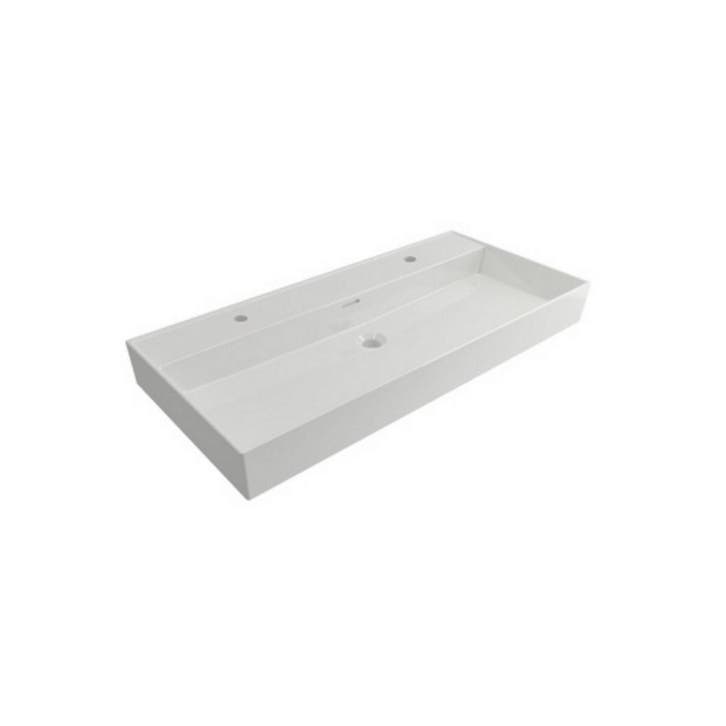 Wastafel Plieger Kansas 2 Kraangaten 100x46,6 cm met, Doe-het-zelf en Bouw, Sanitair, Overige typen, Nieuw, Ophalen of Verzenden