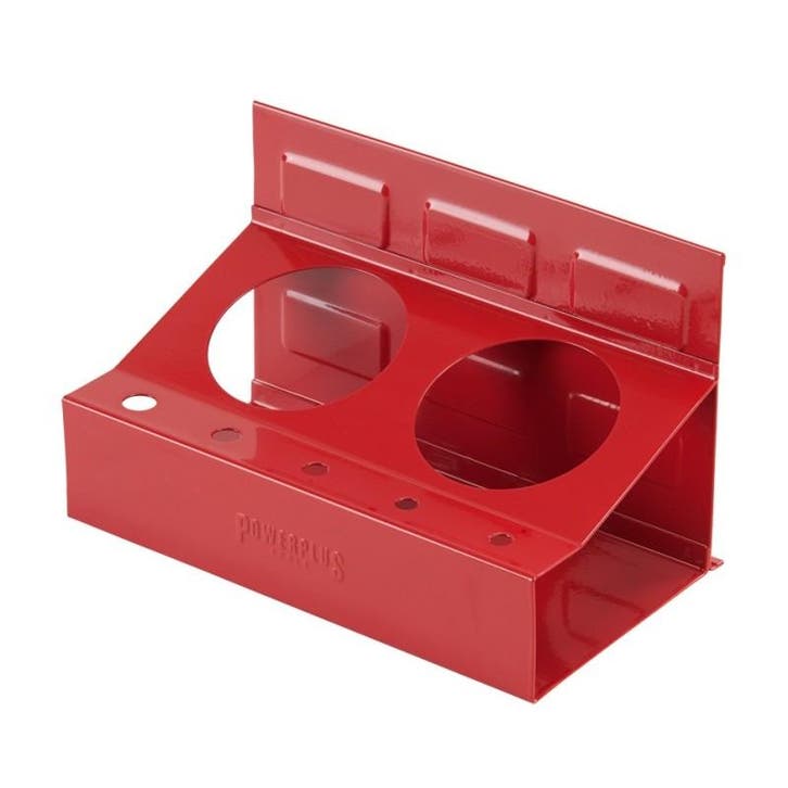 Magnetische houder rood voor 2 spuitbussen, Doe-het-zelf en Bouw, Gereedschap | Overige machines, Ophalen of Verzenden
