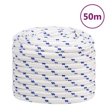 vidaXL Boot touw 20 mm 50 m polypropyleen wit, Verzenden, Nieuw