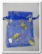 Cadeauzakje giftbag Organza I Love You Blue 7x9 cm, Nieuw