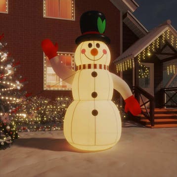 vidaXL Sneeuwpop opblaasbaar met LEDs 300 cm, Verzenden, Nieuw