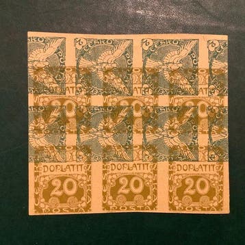 Tsjecho-Slowakije 1918 - Dienstzegel 20 Heller in proef van, Gestempeld