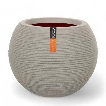 Capi Europe Vaas bol Rib NL 40x32cm Lichtgrijs Opening Ø24cm, Ophalen of Verzenden
