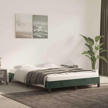 vidaXL Bedframe zonder matras 140x200 cm fluweel donkergroen, Maison & Meubles, Verzenden