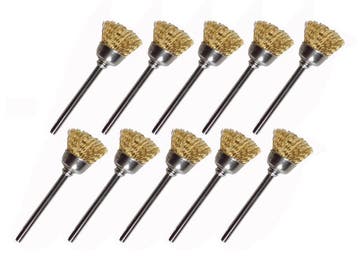 Set van 30 mini metaalborstels (messing), paraplu. 3.175 mm, Verzenden