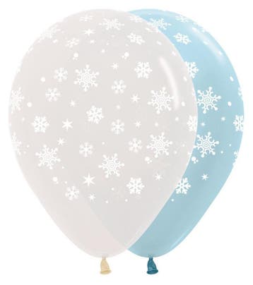 Ballonnen Snowflake Mix 30cm 25st, Verzenden, Nieuw
