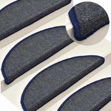 vidaXL Trapmatten 15 st 56x17x3 cm donkergrijs en blauw, Verzenden