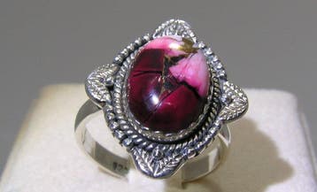 Turquoise ring - Hoogte: 27 mm - Breedte: 21 mm- 6.03 g -