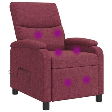 vidaXL Massage Relaxstoel Wijnrood Stof, Verzenden, Nieuw