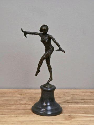 Beeld, Art deco brons Chiparus - 25.5 cm - Brons, Marmer