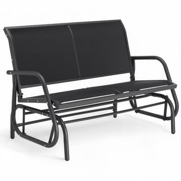Schommelbank Greta 2-zitter 121x72x86,5cm - zwart, Tuin en Terras, Verzenden, Nieuw