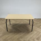 kantinetafel 140x80 cm, beige - zwart, Bureau