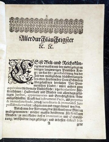 Abdruck des an die Röm. Käyserl. Majestät/ Von Sr.