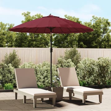 vidaXL Parasol met aluminium paal 250 cm bordeauxrood, Verzenden