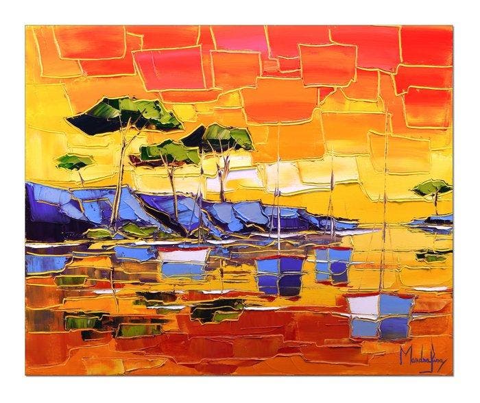 Caroline Mandrafina - Pfleger  Sur la plage de Cannes, Antiquités & Art, Art | Objets design