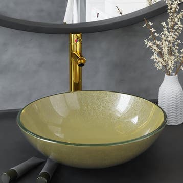 vidaXL Wastafel met kraan en pop-up afvoer gehard glas, Verzenden