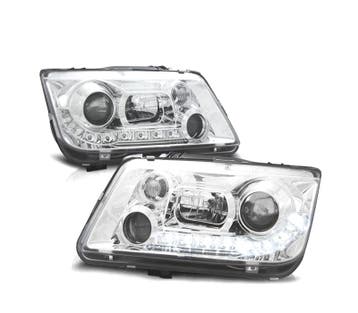 Phares Led Jour Pour Volkswagen Vw Bora 98-05 Fond Chromé, Verzenden
