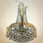 Kroonluchter - Elegant in messing en kristal, 6 lampen